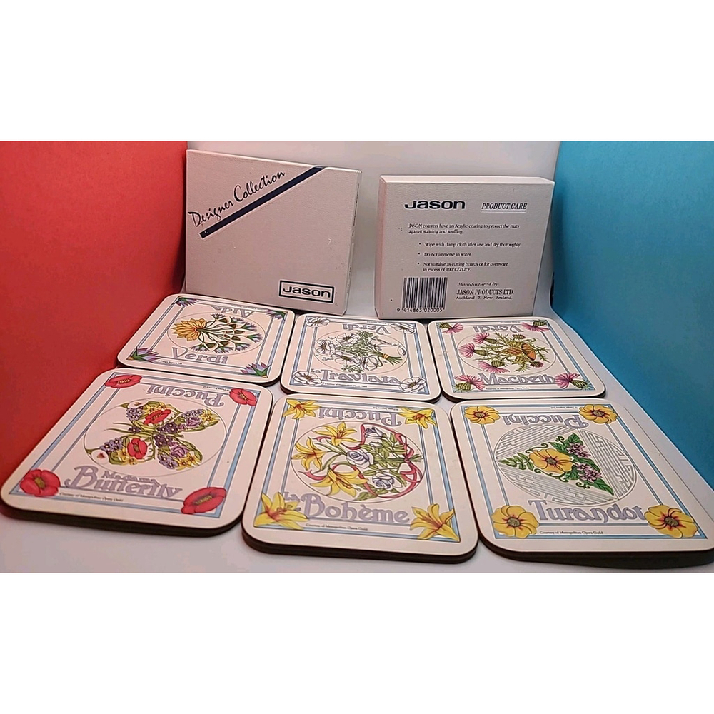 Metropolitan Opera Guild Jason Designer Collection Floral Coaster Box Set Of 6
